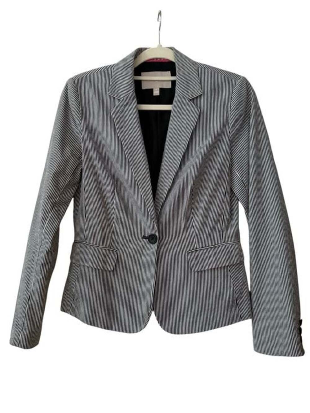 Banana Republic Striped Black and White Women's Tailored Blazer Size 4